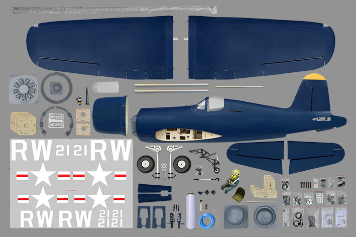 Phoenix Model F4U Corsair 50-61CC Gas/EP ARF 85" - 1:5 1/2 - Click Image to Close