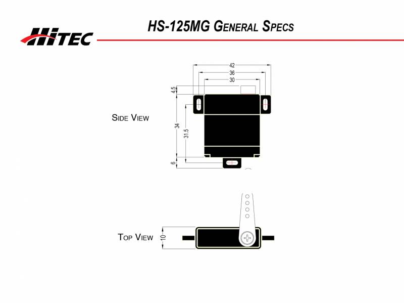 Hitec HS-125MG Slim Wing - Click Image to Close