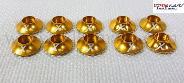 Extreme Flight Washer with O ring 3mm - Gold 10pcs - Click Image to Close