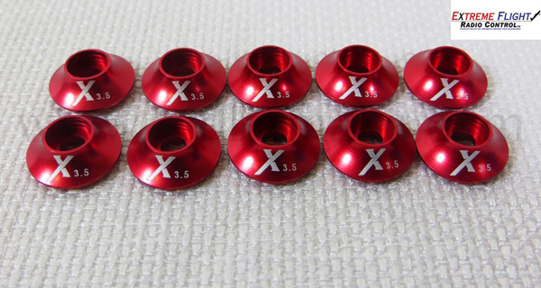 Extreme Flight Washer with O ring 3mm - Red 10pcs