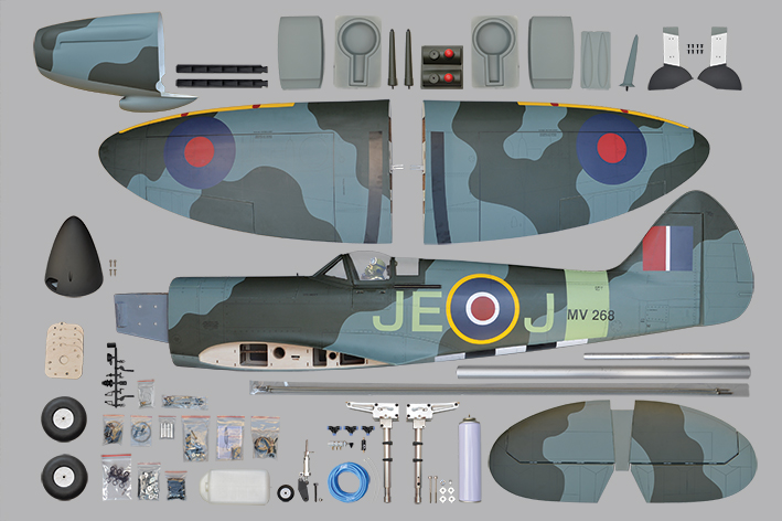 Phoenix Model Spitfire .91/15CC GP/Gas/EP ARF 61" - 1:7 1/4 - Click Image to Close